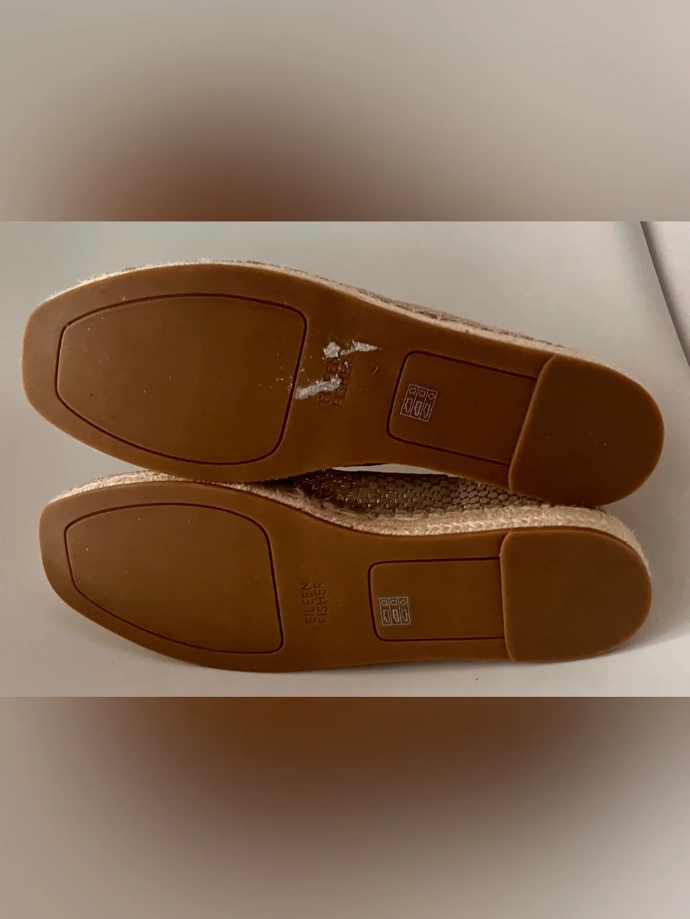Eileen Fisher Petals Metallic Woven Espadrille Ballet Flats Women's 11 Gold